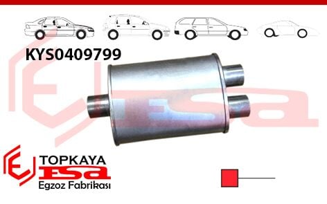 Katalitik Konverter Tek Çıkış Susturucu Üniversal Ф54 X 265 Mm