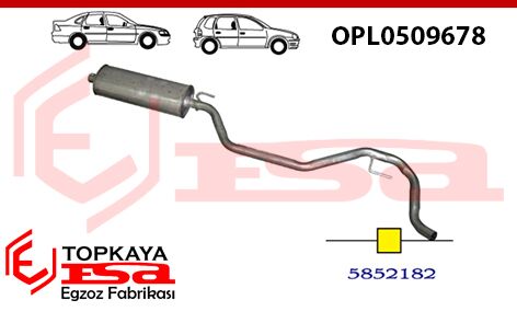 Opel Vectra C 1.6 / 1.8 Orta Susturucu Borulu 2002 > 2009