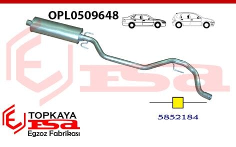 Opel Vectra C 1.9 / 2.0 / 2.2 Dti Orta Susturucu Borulu 2002 > 2009