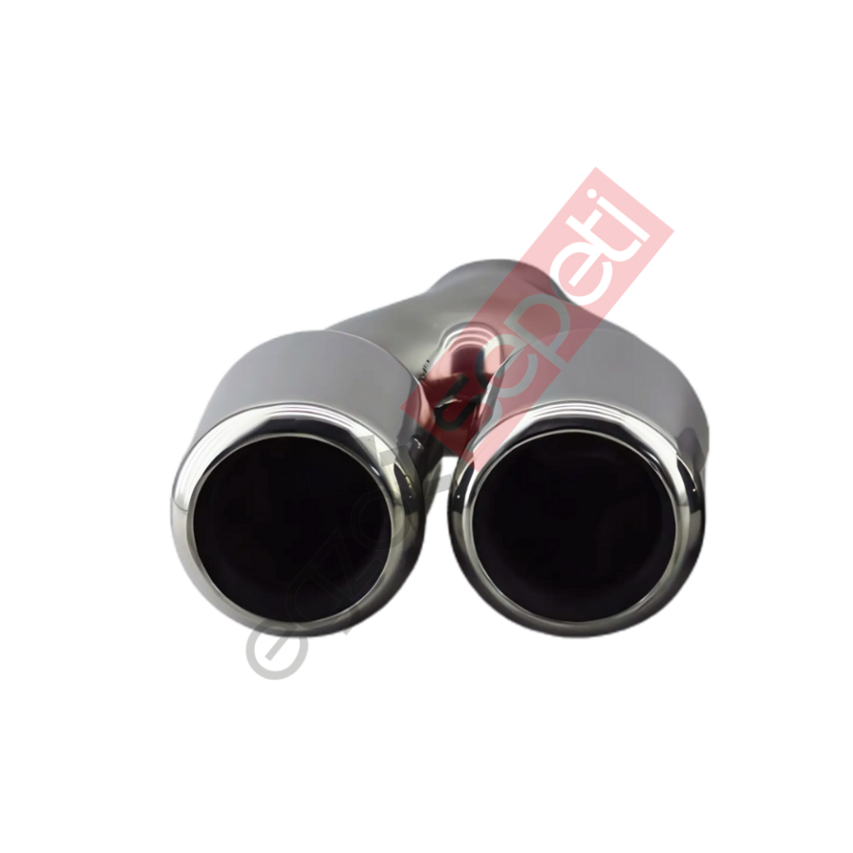 Krom Çift Çıkış Egzoz Ucu 304 Kalite Eşit Yuvarlak Çap Ölçüsü 76mm