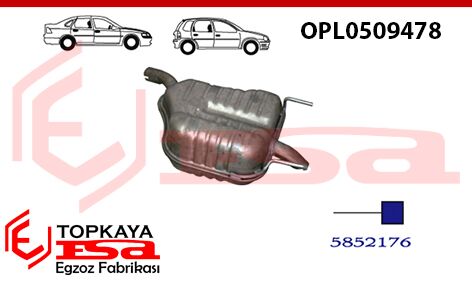 Opel Vectra C 1.6İ / 1.8İ Arka Susturucu Baskılı Sedan / Hb 2002 > 2009