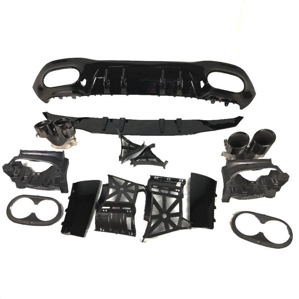 W177 DİFÜZÖR A45 SİYAH EGSOZ UCU 4D