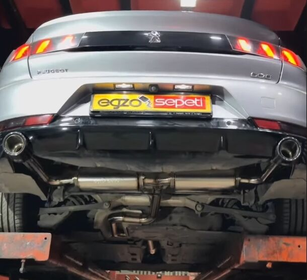 Peugeot 508 Arka Sag Ve Sol Krom Flanşlı Aktif Çift Yassı Varex Krom Borular