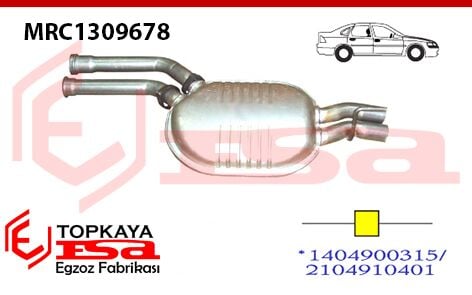 Mercedes E200 / E320 E430 S400 / S500 210 Kasa Orta Susturucu Borulu Çift Çıkış