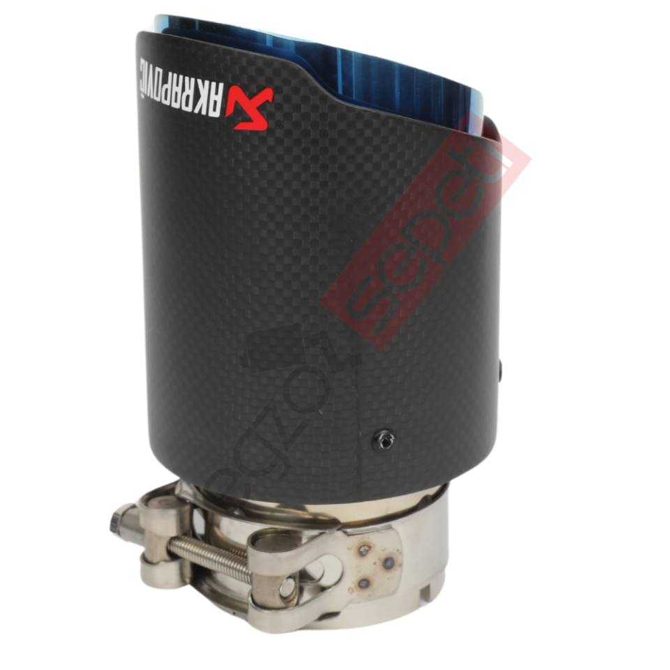 Akrapoviç Karbon Egzoz Ucu 90 MM Mat Mavi Gerçek Karbon Mazleme İthal Ürün