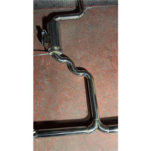 VW Tiguan Benzinli Downpipe Çift Krom Flanşlı Varex 60 mm Krom Borularla Krom Kit