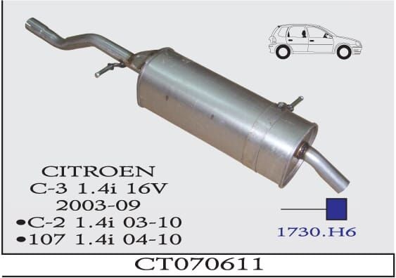 Citroen C3 1.4İ 16V Arka Susturucu Borulu 2003 > 2009