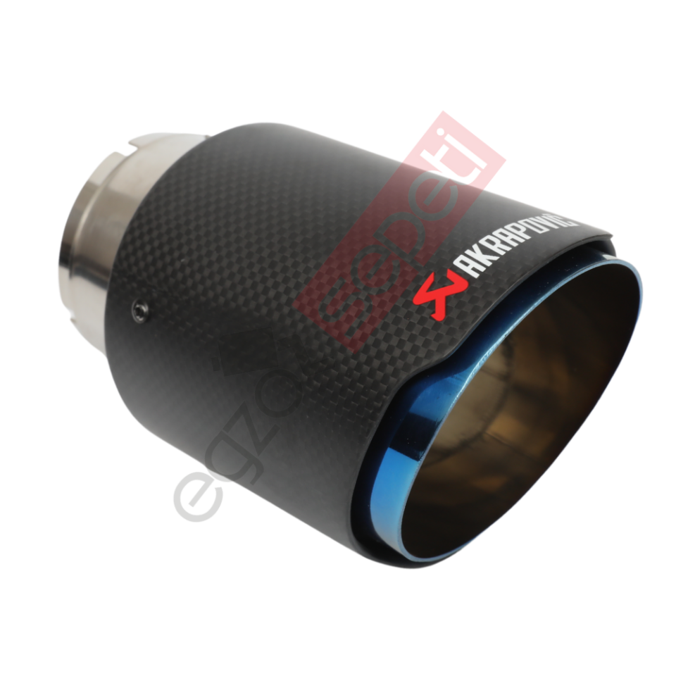 Akrapoviç Karbon Egzoz Ucu 90 MM Mat Mavi Gerçek Karbon Mazleme İthal Ürün