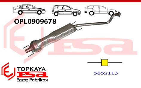 Opel Astra G Orta Susturucu Borulu 1.6İ / 2.0İ 16V Baskılı 1998 > 2003