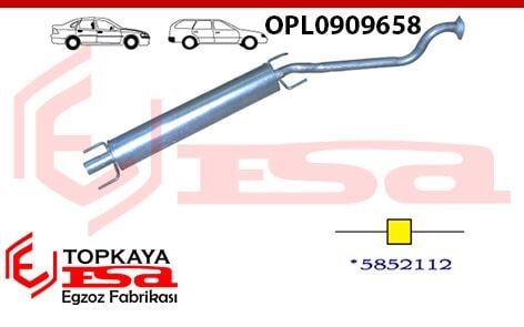 Opel Astra G Orta Susturucu Borulu 1.4 / 1.6 8V / 16V 1998 > 2004