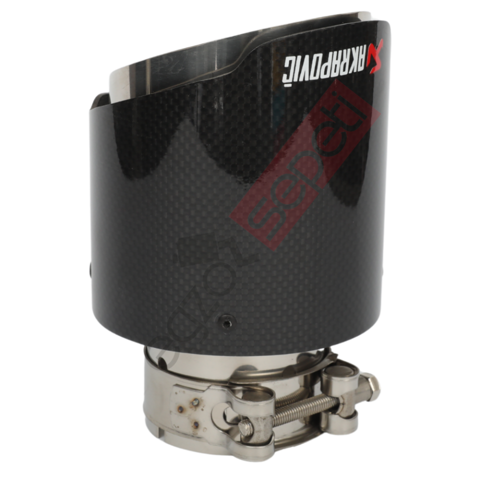 Akrapoviç Karbon Egzoz Ucu 100 MM Parlak Krom Gerçek Karbon Malzeme İthal Ürün