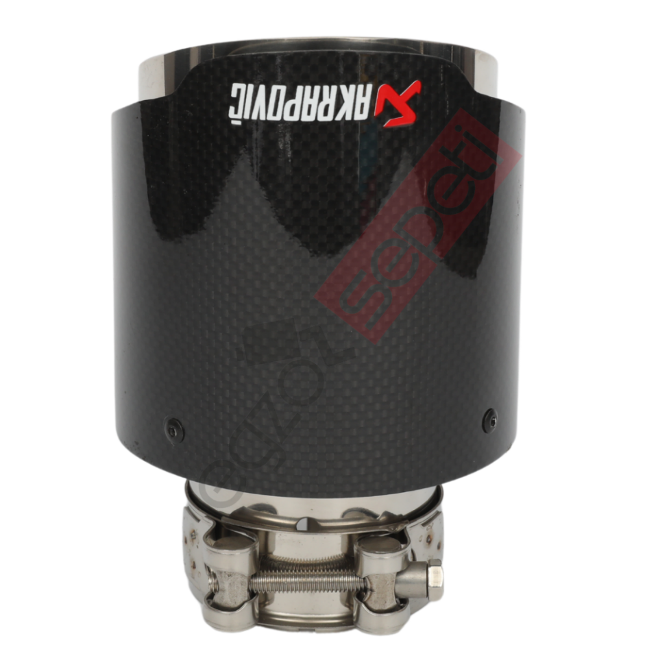 Akrapoviç Karbon Egzoz Ucu 100 MM Parlak Krom Gerçek Karbon Malzeme İthal Ürün