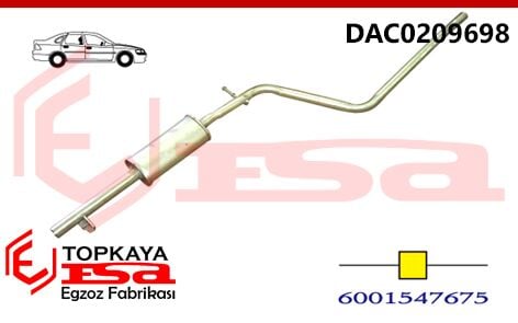 Dacia Logan 1.4/1.6İ Orta Susturucu Borulu 2003 >..