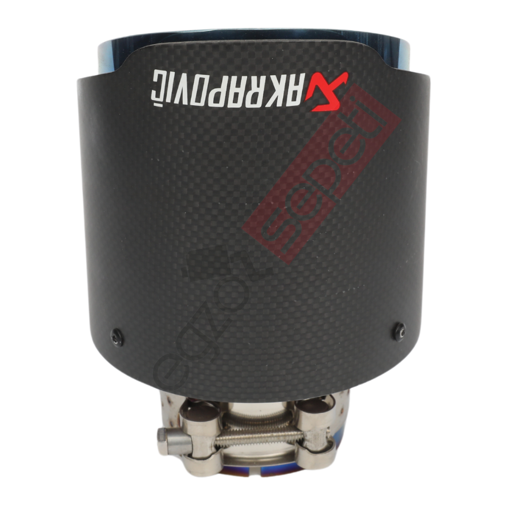 Akrapoviç Karbon Egzoz Ucu 114 MM Mat Mavi Gerçek Karbon Malzeme İthal Ürün