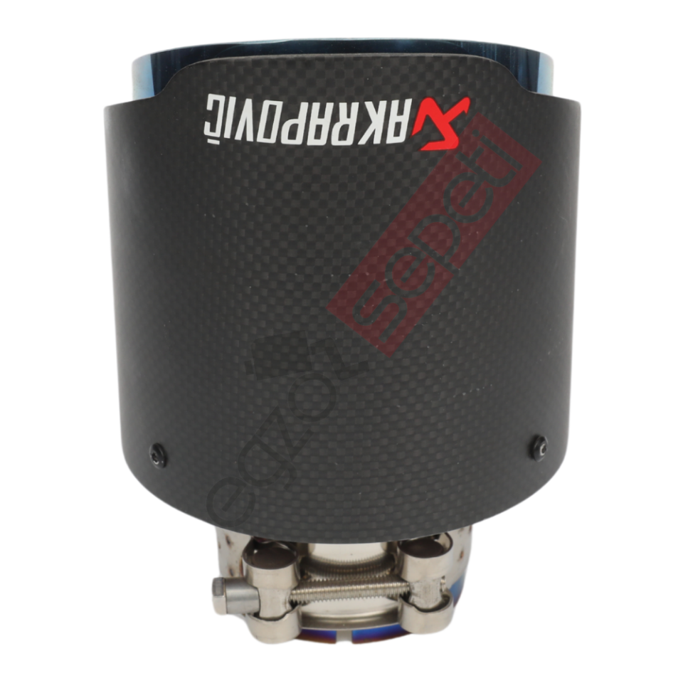 Akrapoviç Karbon Egzoz Ucu 114 MM Mat Mavi Gerçek Karbon Malzeme İthal Ürün