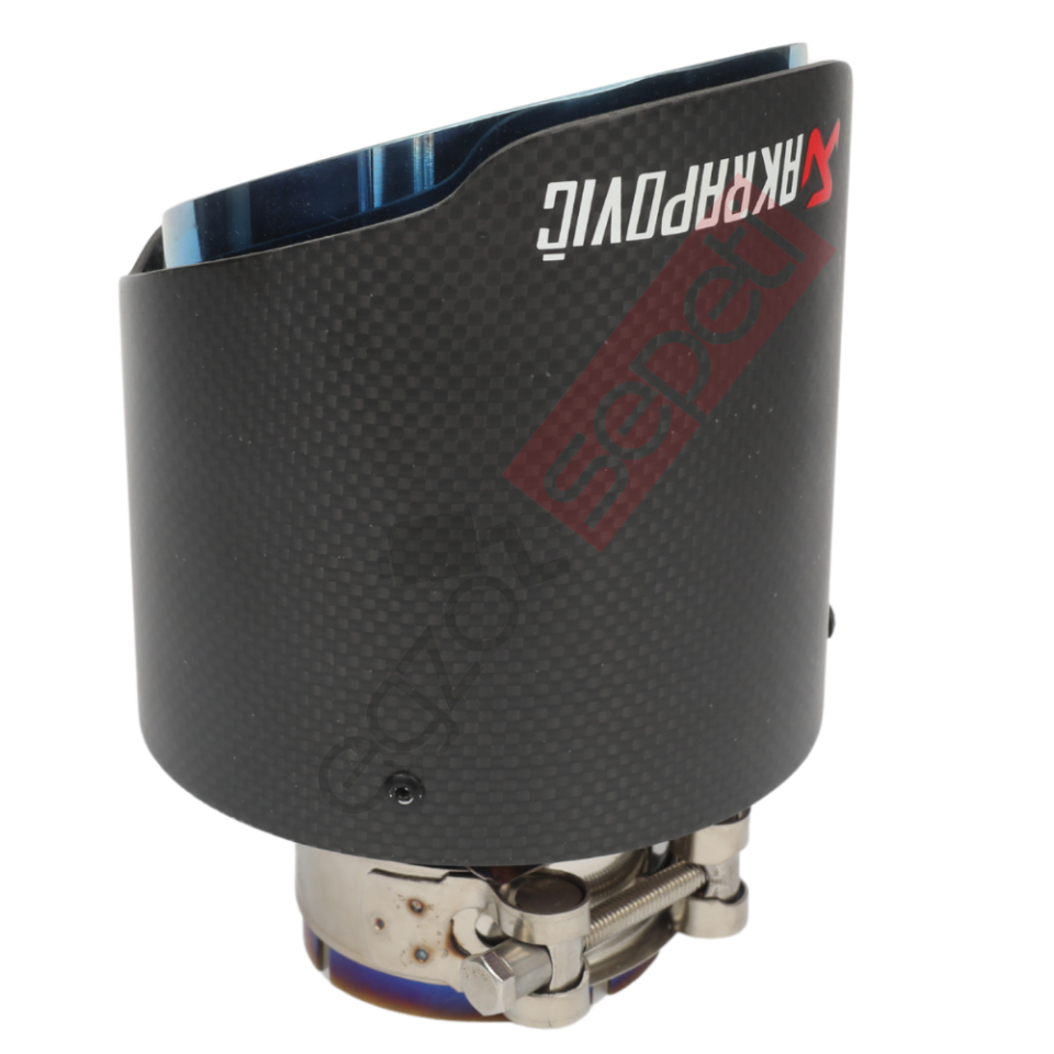 Akrapoviç Karbon Egzoz Ucu 114 MM Mat Mavi Gerçek Karbon Malzeme İthal Ürün