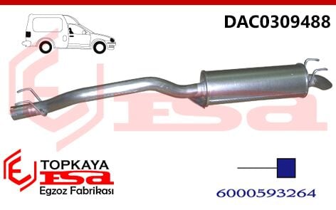 Dacia Pick-Up Arka Susturucu Borulu F8Q Uzun