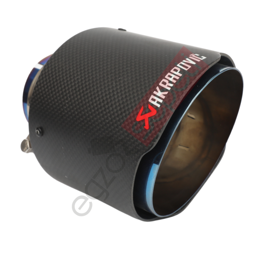 Akrapoviç Karbon Egzoz Ucu 114 MM Mat Mavi Gerçek Karbon Malzeme İthal Ürün