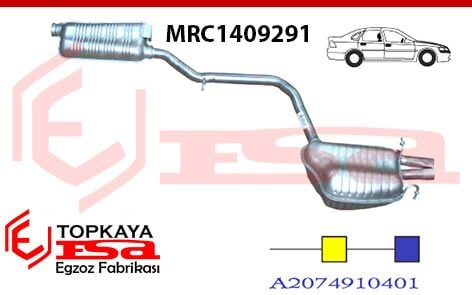 Mercedes C180 / C200 W204 Kasa Arka Ve Orta Susturucu Ф60 Birleşik Çıkış 2010 > …