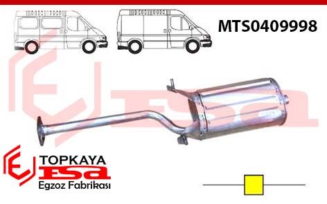 Mitsubishi L300 Minibüs 2.5D Orta Boru Susturucu 1986 > 1996