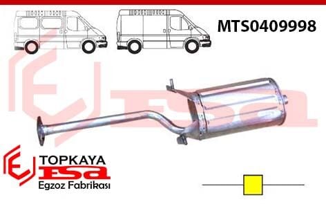 Mitsubishi L300 Minibüs 2.5D Orta Boru Susturucu 1986 > 1996