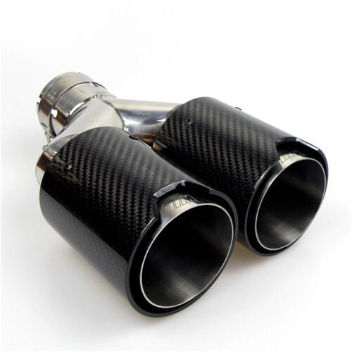 Bmw M Logolu Karbon Egzoz Ucu 76 mm Parlak Sag