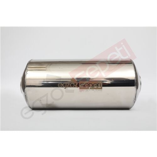 Özel Üretim Rezonatör 70 Çap 304 Krom, Elyaflı Spor Susturucu 25 CM