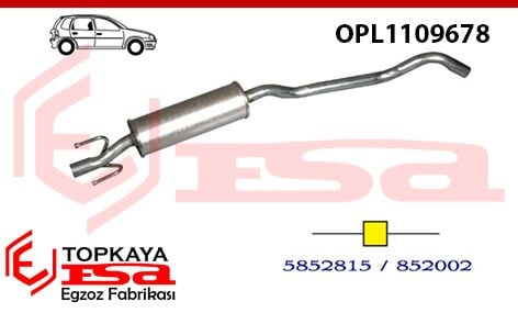 Opel Corsa B Yuvarlak Orta Susturucu Borulu 1.2 / 1.4İ / 1.5 / 1.7 D 1993 > 2000