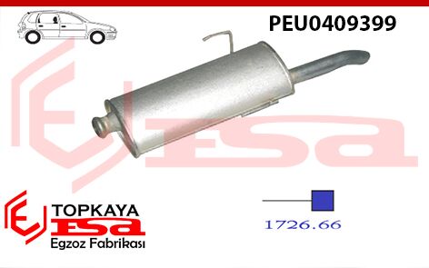 Peugeot 205 1.4İ Arka Susturucu Kısa 1987 > 1992