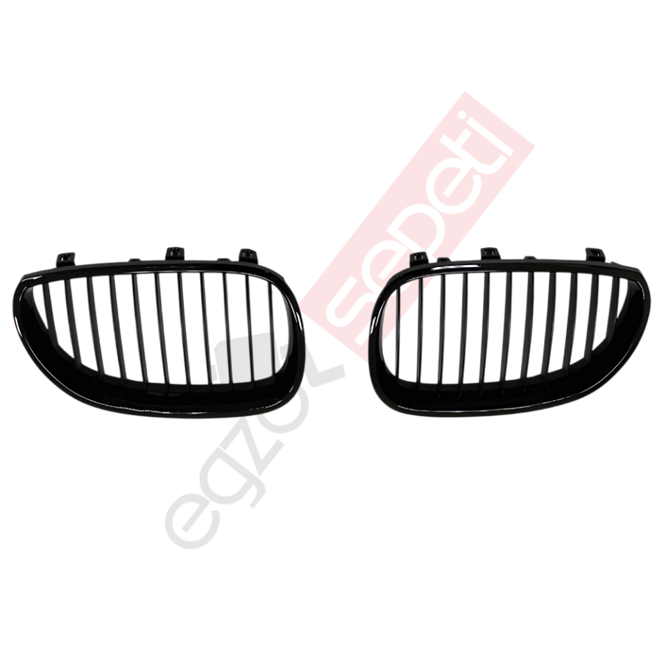 Bmw E60 Parlak Çerçeve-Mat Siyah Çıta Panjur Seti