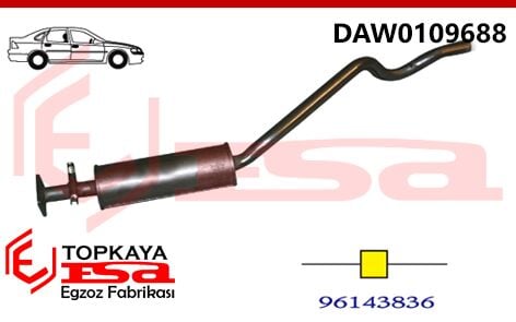 Daewoo Espero Orta Susturucu Borulu 1.5/2.0 1995 > 1999