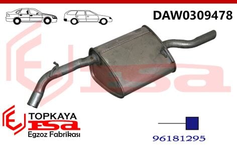 Daewoo Nubira Arka Susturucu Borulu 2.0İ 16V Sedan / Sw 1997 > 1999