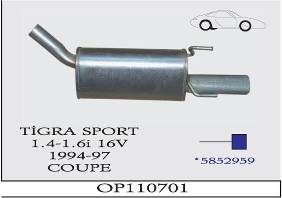 Opel Tigra Sport Arka Susturucu 1.4 / 1.6İ 16V 1994 > 1997