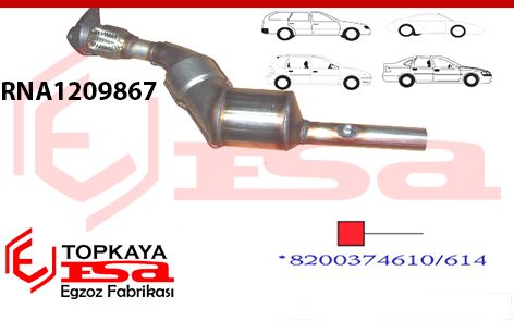 Renault Megane 2 1.4 / 1.6İ 16V Sprialli Katalitik Konverter Euro 4 Metal 2004 > 2008