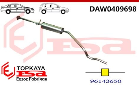 Daewoo Nexia Orta Susturucu Borulu 1.5/1.8 Hb/Sdn 1995 > 1999