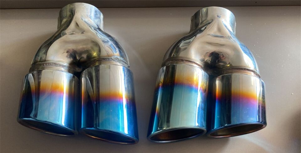 Yanık Mavi Egzoz Ucu 76 MM Takım Sag Ve Sol