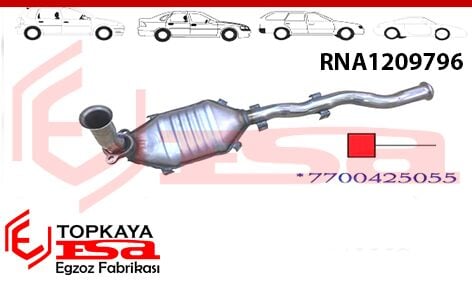 Renault 19  Metal Katalitik Konverter Euro 3 1995 > 2000