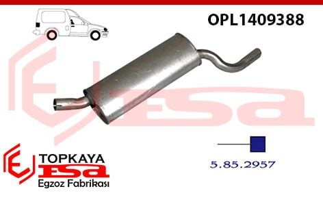 Opel Combo Arka Susturucu 1.4İ 1.7D 1993 > 2001