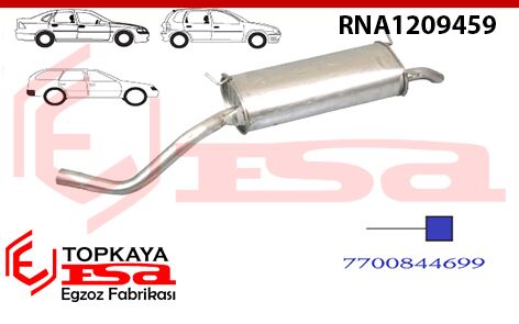 Renault Megane 1 2.0E Arka Susturucu Borulu 1996 > 1999