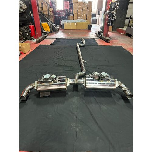 Bmw G60 Arka Sag Ve Sol Krom Flanşlı Aktif Çift Yassı Varex Ve 70 mm. Krom Borular