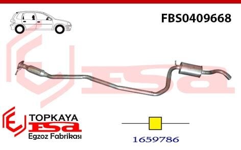 Ford Fiesta 1.4 Orta Susturucu Borulu 1989 > 1992