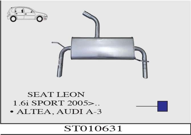 Seat Audi A3 Arka Susturucu Borulu Spor Tek 2005 > …