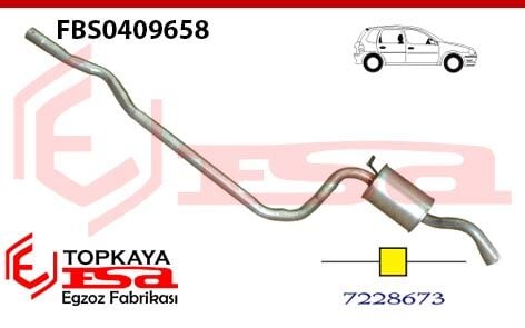 Ford Fiesta 1.1İ/1.3İ Classic Orta Susturucu Borulu 1992 > 1996