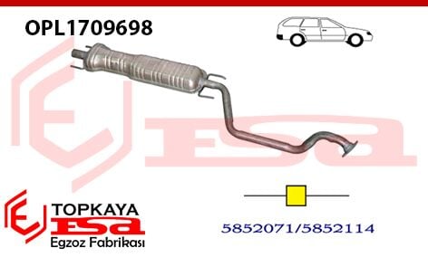 Opel Zafira Orta Susturucu Borulu 1.6 / 2.0 16V Baskılı 1999 > 2003