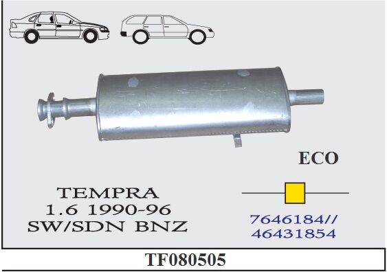 Fiat Tipo Orta Susturucu 1.6 1990 > 1996 Ekonomik