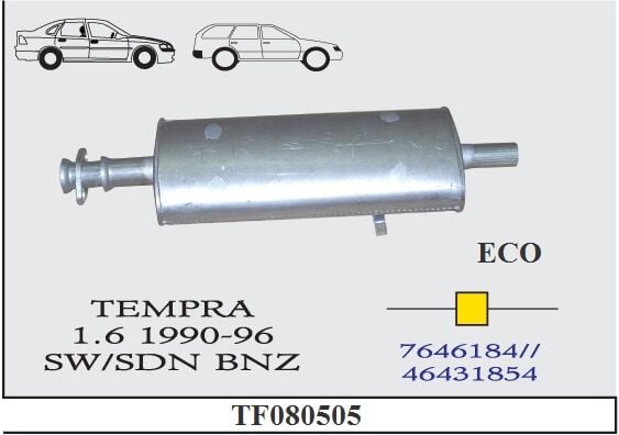 Fiat Tempra / Fiat Tipo Orta Susturucu 1.6 1990 > 1996 Ekonomik