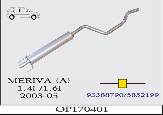 Opel Meriva 1.6İ Orta Susturucu Boru 2003 > 2005