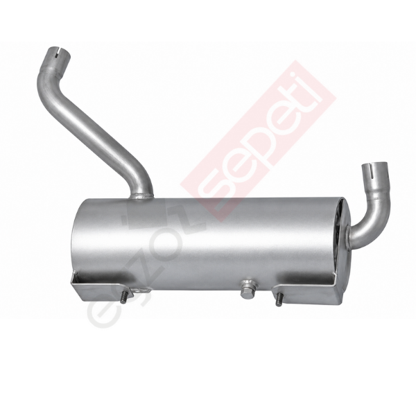 Susturucu, İş Makinası, Ø160 L:460 IN:Ø38 OUT:Ø38 Tip:L, Inox, Gri (RAL7600),