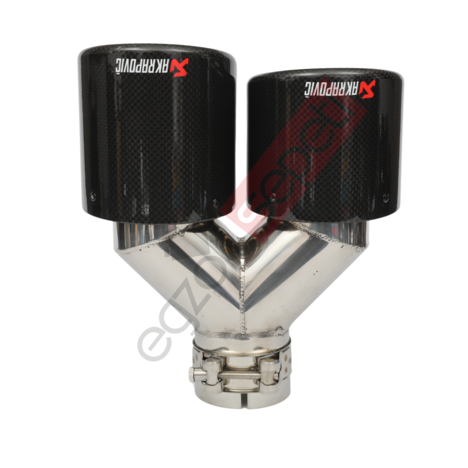 Akrapoviç Karbon Egzoz Ucu 100 MM Çiftli Dudaklı Parlak Sol Gerçek Karbon Malzeme İthal Ürün