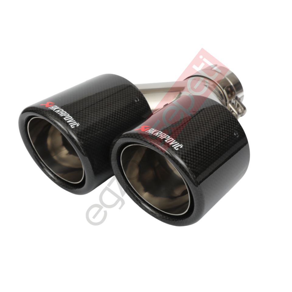 Akrapoviç Karbon Egzoz Ucu 100 MM Çiftli Dudaklı Parlak Sag Gerçek Karbon Malzeme İthal Ürün